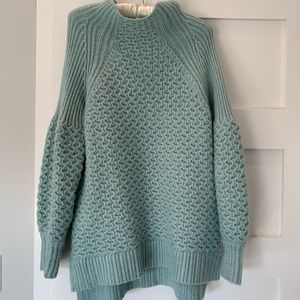 Anthropologie Mint Textured Turtleneck Sweater